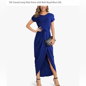 Royal Blue Long Maxi Dress with Slit